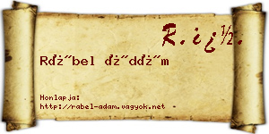 Rábel Ádám névjegykártya