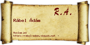 Rábel Ádám névjegykártya